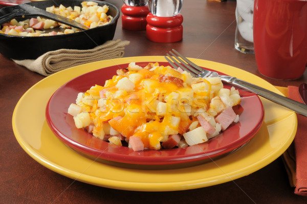 Southern style hash browns with ham and cheese Stock photo © MSPhotographic