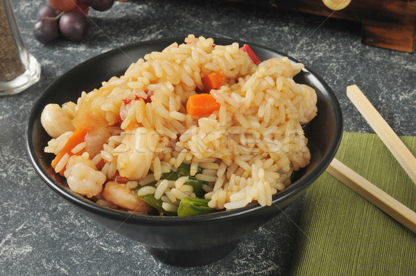 Stock photo: Shrimp fried rice