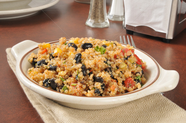 Stock photo: Quinoa and black bean salad