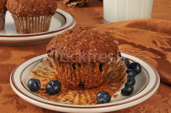 Bran muffin with wild blueberries Stock photo © MSPhotographic