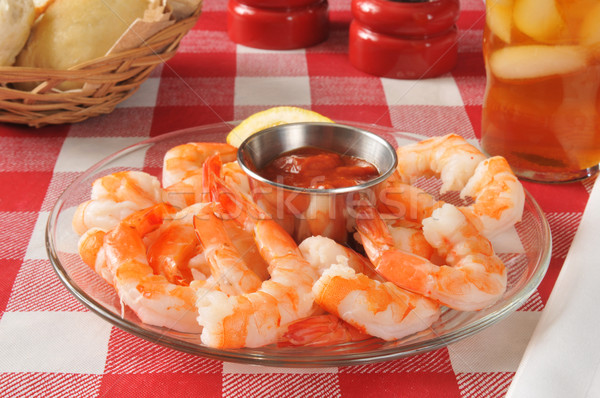 Shrimp prawns with cocktail sauce Stock photo © MSPhotographic