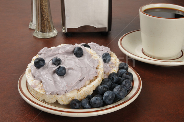 Blueberry cream cheese on rice cakes Stock photo © MSPhotographic