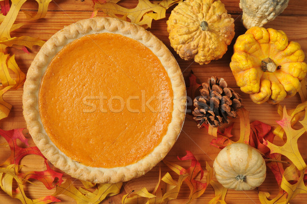 Süßkartoffel pie ganze künstlerischen Set Herbstlaub Stock foto © MSPhotographic