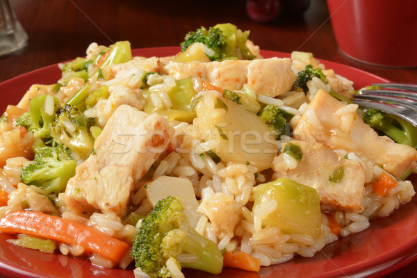 Chicken teriyaki closeup Stock photo © MSPhotographic