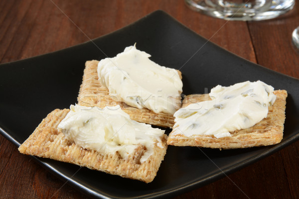 Crackers with cream cheese Stock photo © MSPhotographic