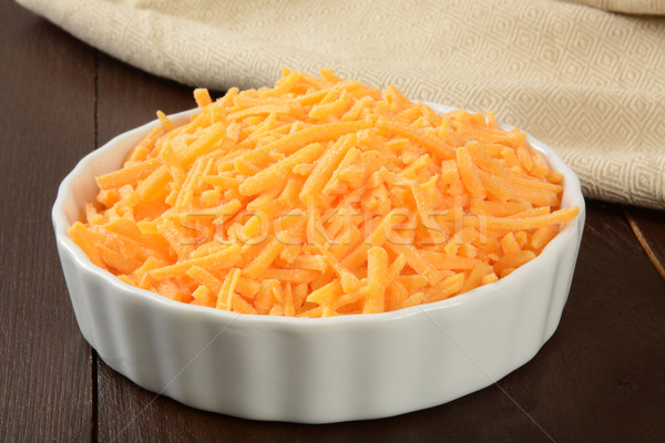 Bowl of grated cheddar cheese Stock photo © MSPhotographic