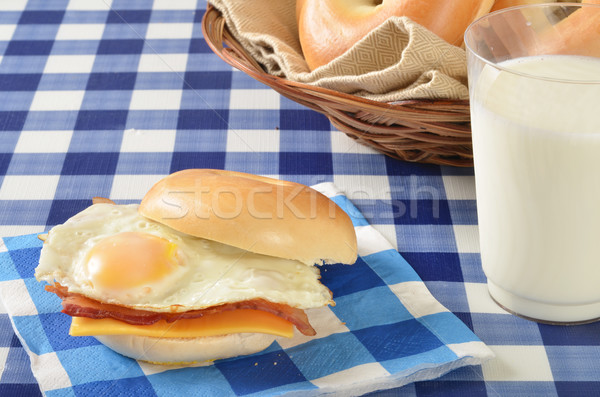 Sandwich spek kaas picknicktafel voedsel Stockfoto © MSPhotographic