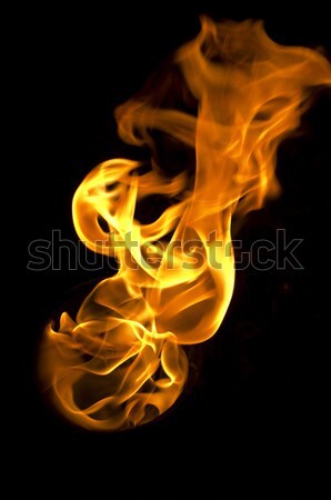 Tűz lángok fekete absztrakt energia láng Stock fotó © mtkang