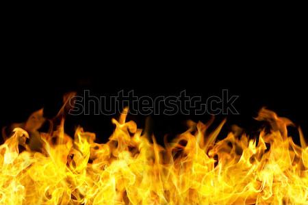 Foto stock: Sin · costura · fuego · llamas · frontera · horizontal · estilo