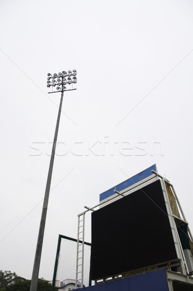 Anzeigetafel Stadion groß Scheinwerfer Fußball Sport Stock foto © mtkang