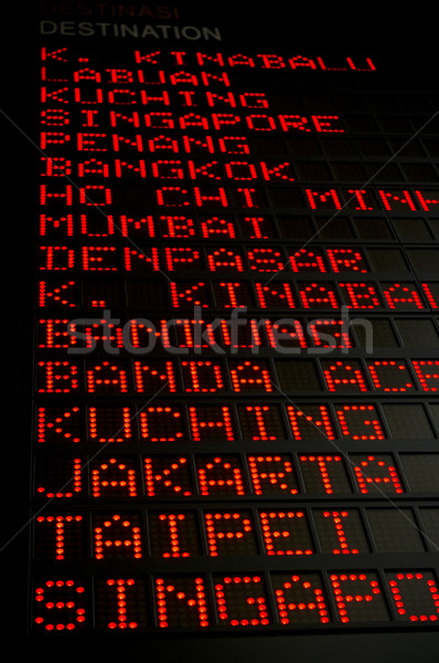 Repülőtér indulási oldal tábla ázsiai célpontok digitális Stock fotó © mtkang