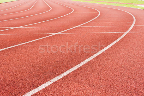 Lopen track witte lijn Rood Stockfoto © mtkang