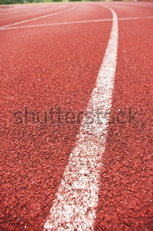 Lopen track witte lijn Rood Stockfoto © mtkang
