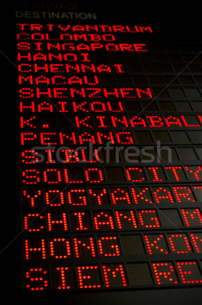 機場 出發 板 亞洲的 目的地 數字 商業照片 © mtkang