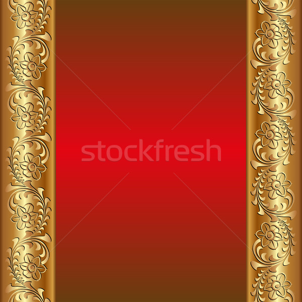 Rot golden Ornamente Blumen Textur Hintergrund Stock foto © mtmmarek