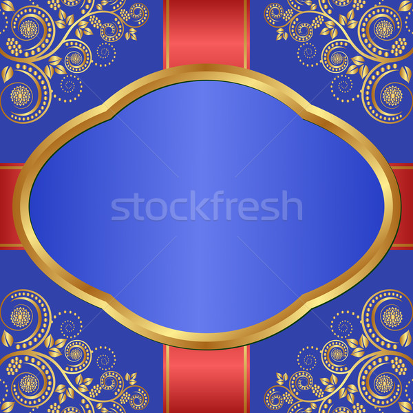 Blauw gouden ornamenten abstract kunst vintage Stockfoto © mtmmarek