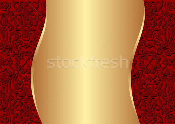 Stock photo: red and gold background