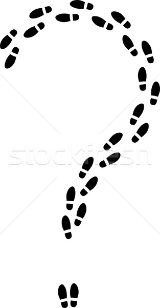 Fragezeichen isoliert Zeichen Fußabdrücke abstrakten Web Stock foto © mtmmarek