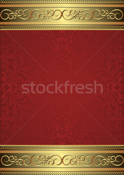 Rot golden Ornamente Rahmen Raum Jahrgang Stock foto © mtmmarek