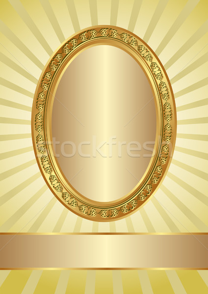 Citromsárga arany textúra fém keret retro Stock fotó © mtmmarek