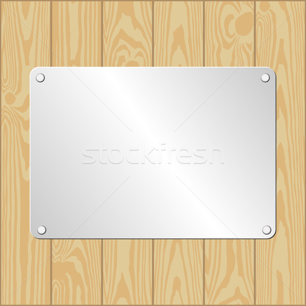 Metallic Plaque Holz Planken Design Technologie Stock foto © mtmmarek