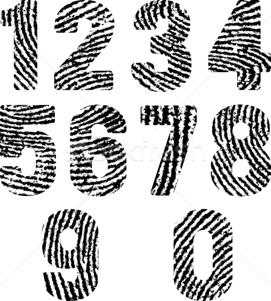 Отпечатки пальцев шрифт форма аннотация черный силуэта Сток-фото © mtmmarek