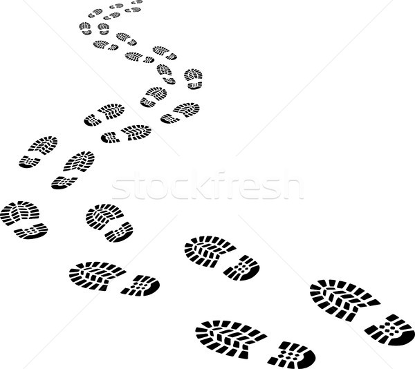 Voetafdrukken ontwerp zwarte stempel patroon lopen Stockfoto © mtmmarek