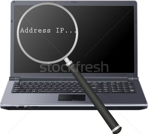 Dirección ip lupa portátil ordenador Internet Foto stock © mtmmarek