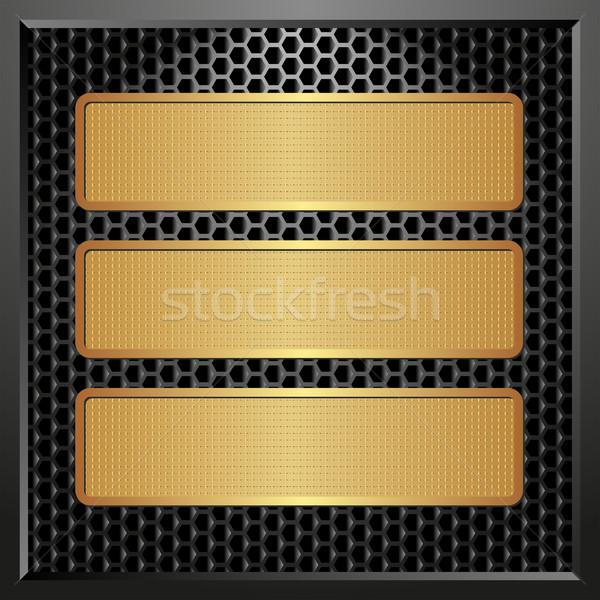 Drei Banner schwarz Panel golden abstrakten Stock foto © mtmmarek