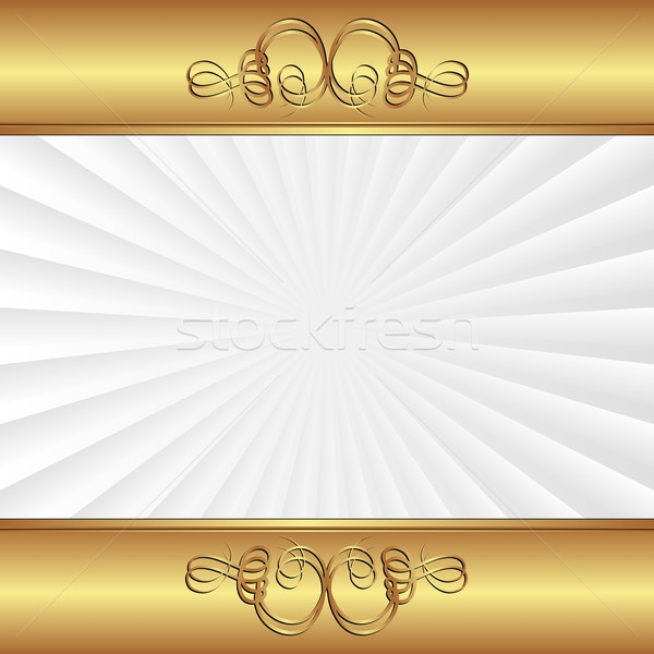 Złoty biały ozdoby metal ramki przestrzeni Zdjęcia stock © mtmmarek