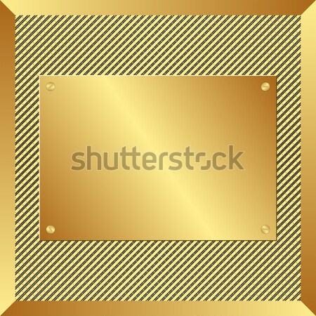 Golden Plaque Design Technologie Hintergrund Platte Stock foto © mtmmarek