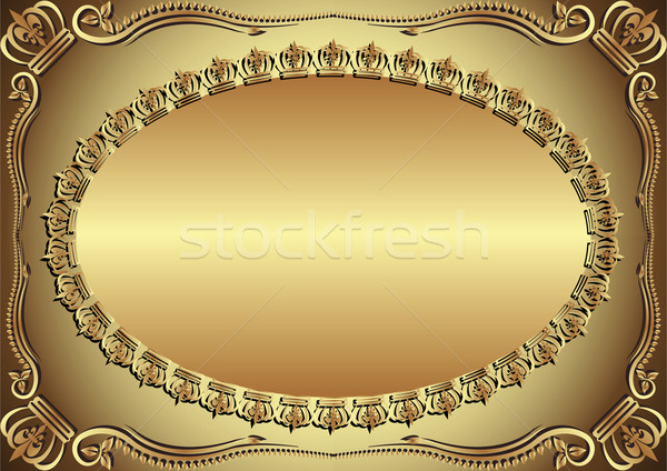 Arany díszített díszek fém keret űr Stock fotó © mtmmarek