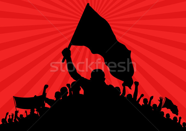 Silhouette drapeaux bannière résumé fond droit [[stock_photo]] © mtmmarek