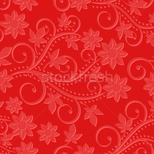 Roşu ornamente flori fundal val Imagine de stoc © mtmmarek