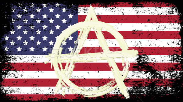 Vlag USA grunge teken anarchie achtergrond Stockfoto © mtmmarek