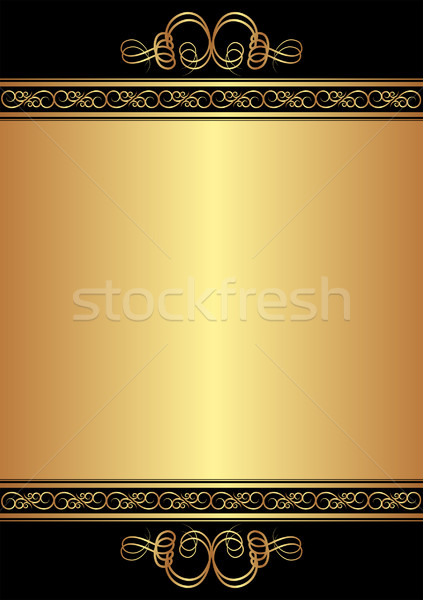 Altın siyah süsler soyut arka plan çerçeve Stok fotoğraf © mtmmarek