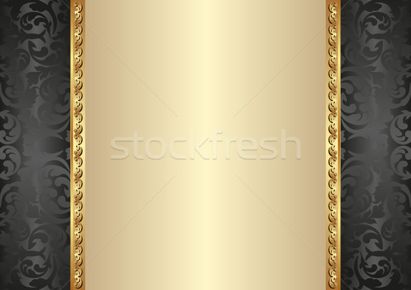 Gouden zwarte abstract ontwerp kaart Stockfoto © mtmmarek