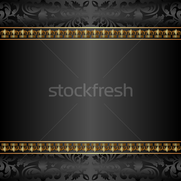 Stockfoto: Zwarte · exemplaar · ruimte · metaal · ruimte · goud · vintage