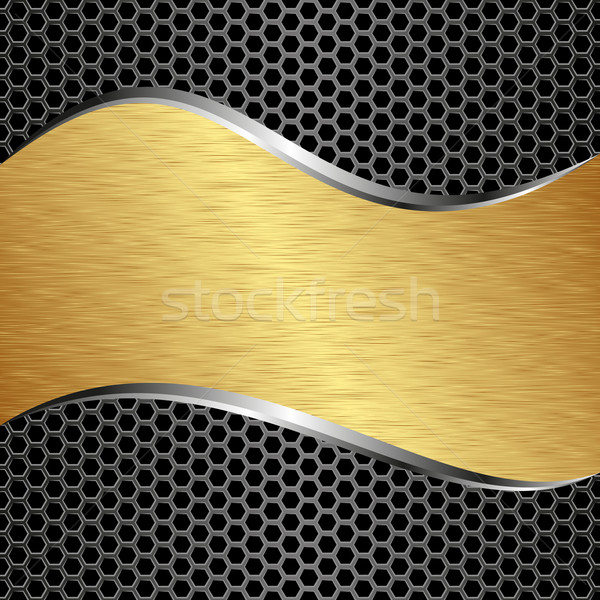 Złoty streszczenie technologii tle metal fali Zdjęcia stock © mtmmarek