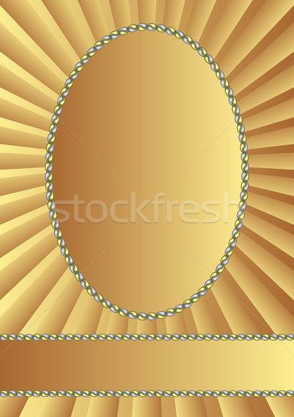 Dourado oval quadro fundo metal espaço Foto stock © mtmmarek
