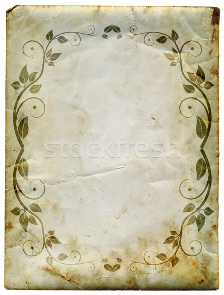 Vieux papier décoratif floral cadre fond rétro [[stock_photo]] © mtmmarek