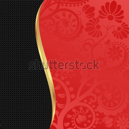 Rouge noir floral ornements métal espace [[stock_photo]] © mtmmarek