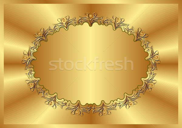 Złoty owalny ramki przestrzeni złota vintage Zdjęcia stock © mtmmarek