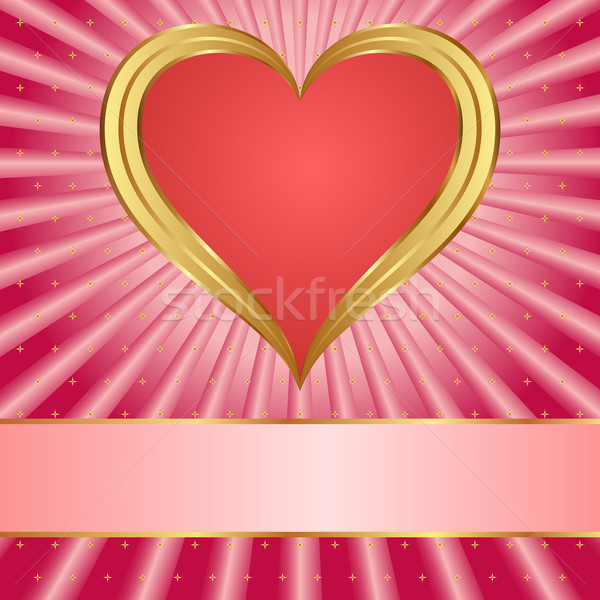 Rose rouge coeur amour fond étoiles [[stock_photo]] © mtmmarek