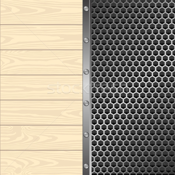 Metallic Textur Holz Planken Metall Platte Stock foto © mtmmarek