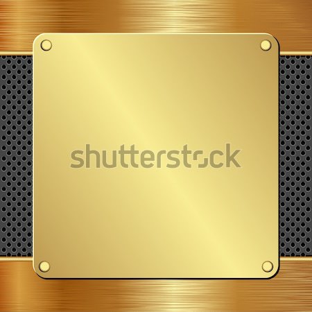 Golden Plaque schwarz Panel Textur Stock foto © mtmmarek