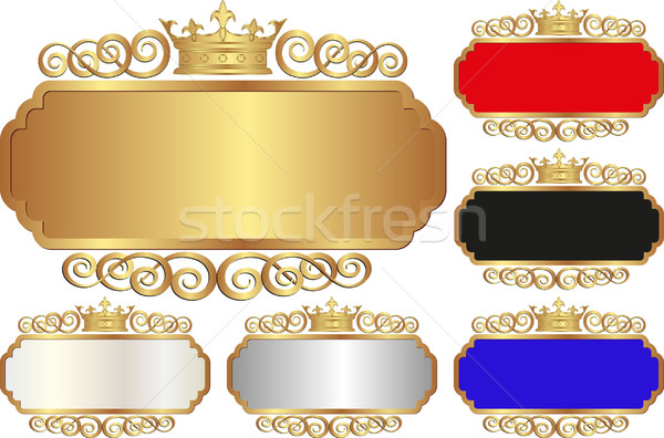 Vintage banner establecer aislado banners corona Foto stock © mtmmarek