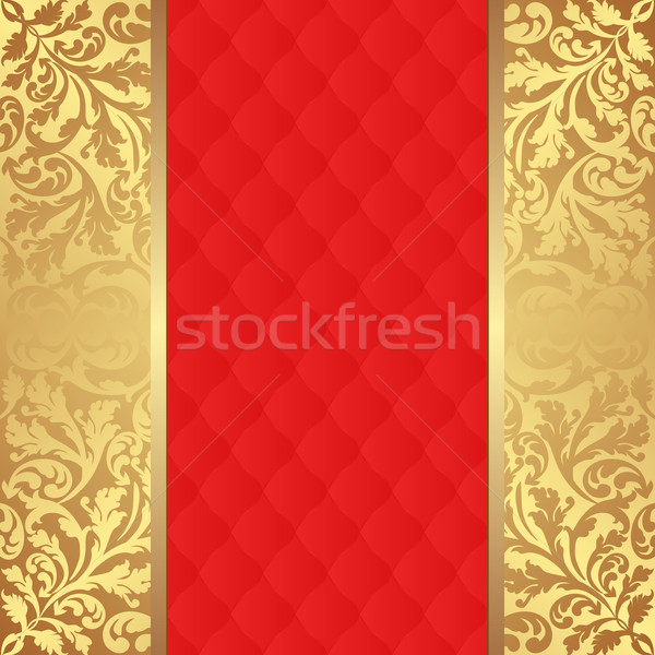 Rood patroon gouden ornamenten abstract vintage Stockfoto © mtmmarek