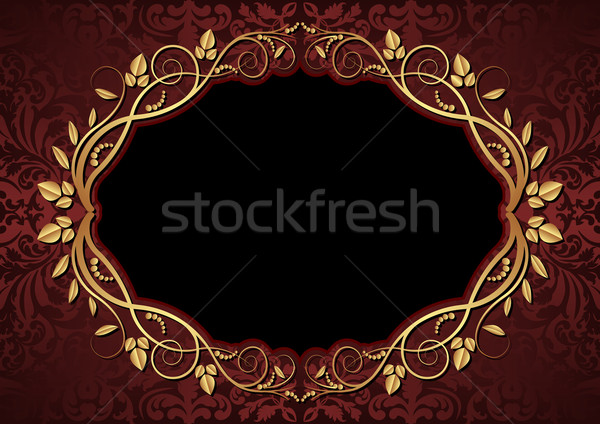 Maroon schwarz oval floral Grenze Textur Stock foto © mtmmarek