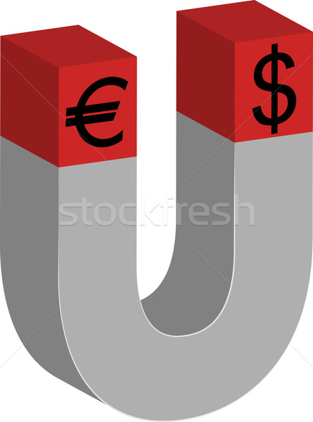 Magnet potcoavă simbol dolar euro câmp Imagine de stoc © mtmmarek